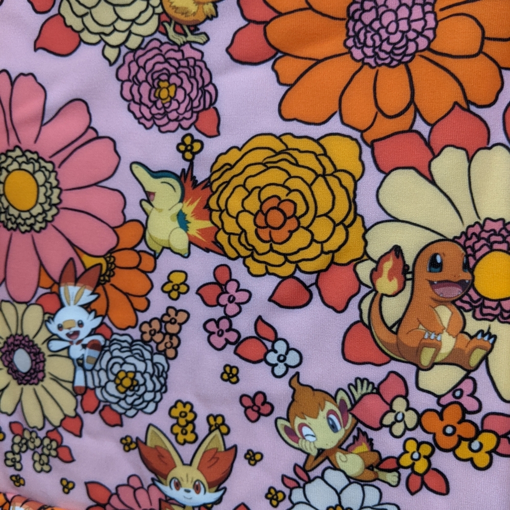 FIRE-TYPE FLORAL A-LINE APRON DRESS (Blackmilk)